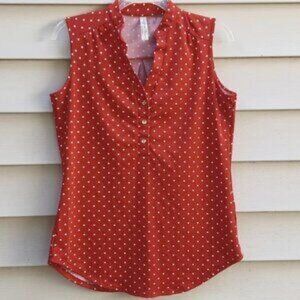 Red/white polka dot blouse